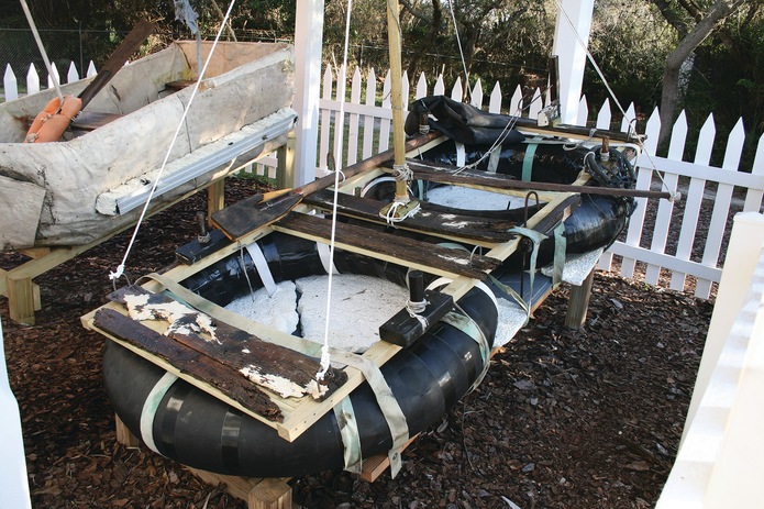 Completed restoration of inner tube raft
